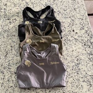 DARC SPORT SHE Wolves Sports Bra Set - Black, Olive, Gray